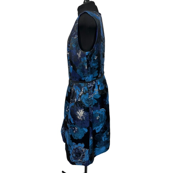 NWT ASL Tahari Blue & Silver Floral Dress - Picture 8 of 14